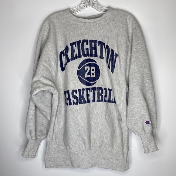 Vintage Champion Reverse Weave Creighton Basketball Grey Crewneck Sweatshirt XL - Picture 1 of 9